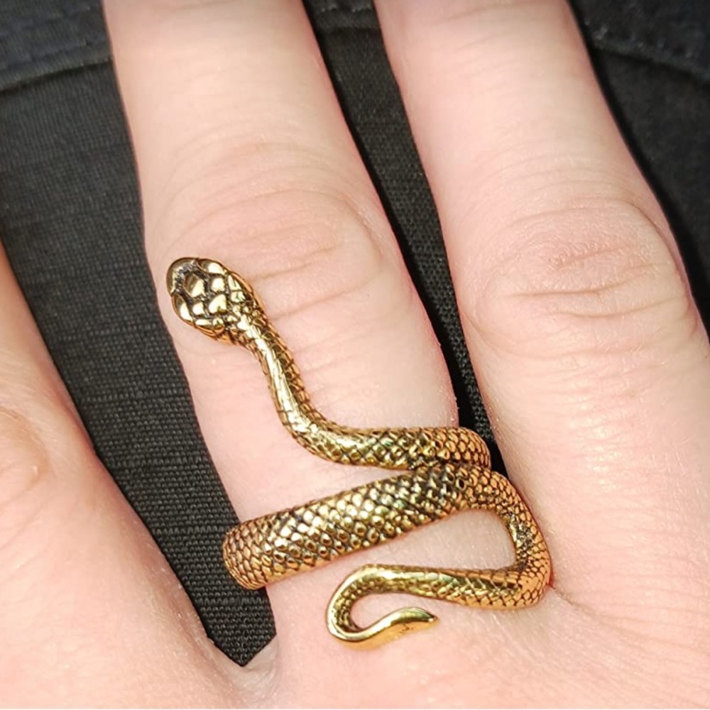 NEW Gold Open Snake Ring Gothic Witchy - Picture 2 of 8
